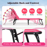 Beach Chaise Lounge Chair with Face Hole and Removable Pillow