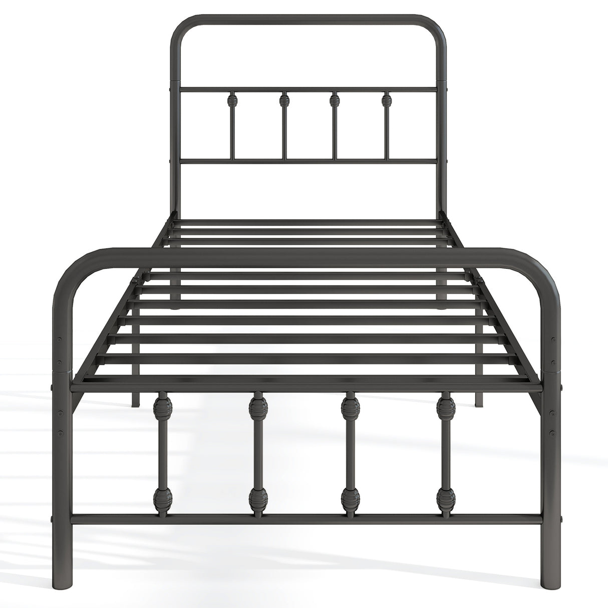 Bed Frame with Headboard and Under Bed Storage Black