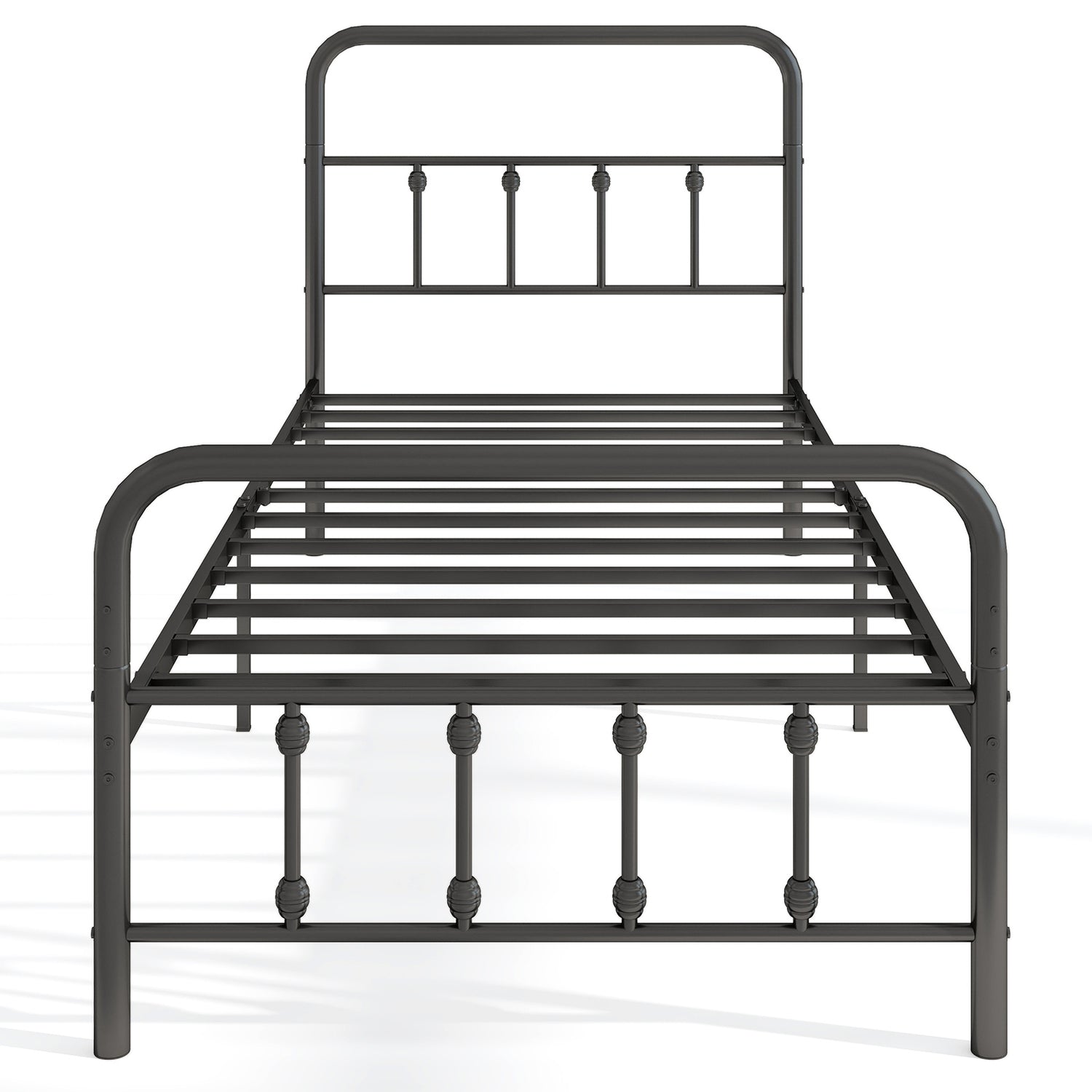 Bed Frame with Headboard and Under Bed Storage Black