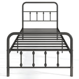 Bed Frame with Headboard and Under Bed Storage Black