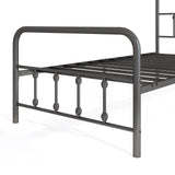 Bed Frame with Headboard and Under Bed Storage Black