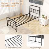 Bed Frame with Headboard and Under Bed Storage Black
