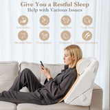 3 Pieces Bed Wedge Pillow Set with Air Memory Foam-Off-white