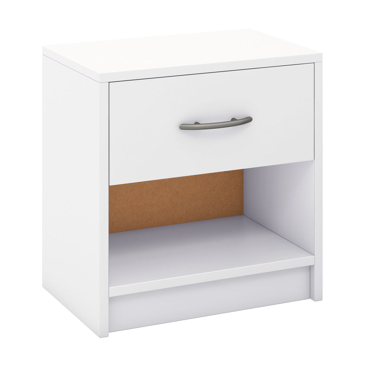 Bedside Table Nightstand with Drawer and Open Storage Shelf