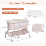 3-in-1 Baby Bassinet with Double-Lock Design and Adjustable Heights