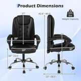 Big High Back Executive Chair with Linkage Armrests and Leather Padded Seat for Office