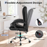 Big High Back Executive Chair with Linkage Armrests and Leather Padded Seat for Office