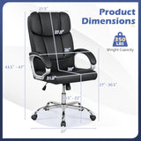 Big and Tall Adjustable High Back Leather Executive Computer Desk Chair