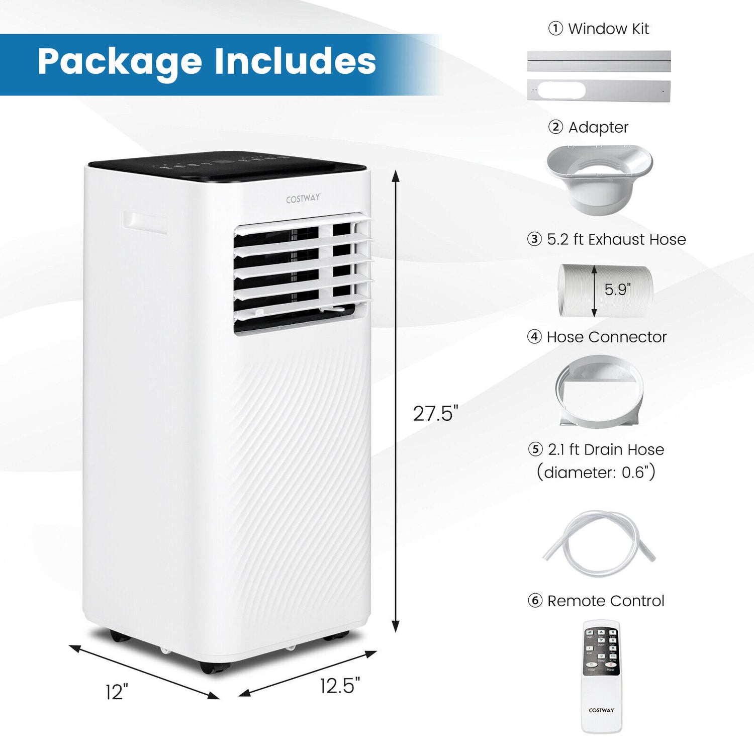 10000 BTU 4-in-1 Portable Air Conditioner with Dehumidifier and Sleep Mode