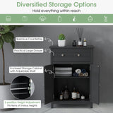 2-Door Freestanding Bathroom Cabinet with Drawer and Adjustable Shelf