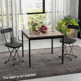 2 Pieces Outdoor Folding Chair Set with Sturdy Frame and Ergonomic Backrest-Black