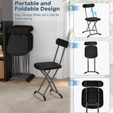 2 Pieces Outdoor Folding Chair Set with Sturdy Frame and Ergonomic Backrest-Black