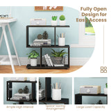 24 Inch 3-Tier Geometric Bookshelf with Thick Foot Pads