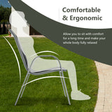 4 Pieces Stackable Patio Dining Chairs Set with Armrest