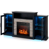 Fireplace TV Stand with 16-Color Led Lights for TVs up to 65 Inch