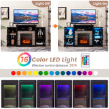 Fireplace TV Stand with 16-Color Led Lights for TVs up to 65 Inch
