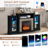 Fireplace TV Stand with 16-Color Led Lights for TVs up to 65 Inch