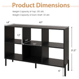 Open-Back Bookshelf with Drawer for Study
