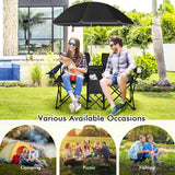 Portable Folding Picnic Double Chair with Umbrella