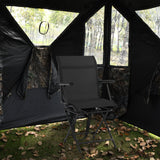 Foldable Swivel Patio Chair with Armrest and Mesh Back