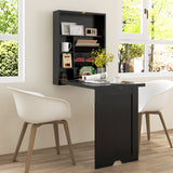 Wall Mounted Fold-Out Convertible Floating Desk Space Saver