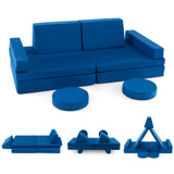 10-Piece Kids Play Couch Sofa with Portable Handle