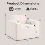 Boneless Single Sofa Chair Cloud Sofa with Terry Cloth Upholstery