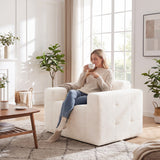 Boneless Single Sofa Chair Cloud Sofa with Terry Cloth Upholstery