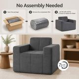 Boneless Single Sofa Chair Cloud Sofa with Terry Cloth Upholstery