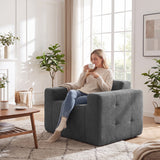 Boneless Single Sofa Chair Cloud Sofa with Terry Cloth Upholstery