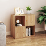 4-Cube Bookcase 3-Tier Bookshelf with Dual Anti-Tipping Kits and 2 Cabinets