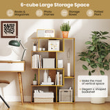47 Inch 6-Cube Open-back Geometric Bookshelf for Bedroom Living Room