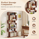 6-Tier Geometric Bookshelf with 2 Anti-Tipping Kits for Home Office