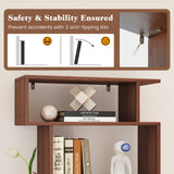 6-Tier Geometric Bookshelf with 2 Anti-Tipping Kits for Home Office