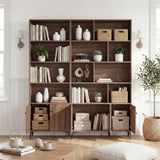 Bookshelf with 3 Doors and 2 Anti-Tipping Kits for Home Office