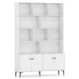Bookshelf with 4 Doors and 2 Anti-Tipping Kits for Home Office