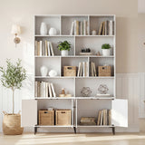 Bookshelf with 4 Doors and 2 Anti-Tipping Kits for Home Office
