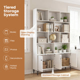 Bookshelf with 4 Doors and 2 Anti-Tipping Kits for Home Office