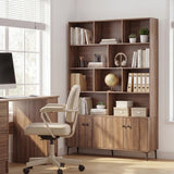 Bookshelf with 4 Doors and 2 Anti-Tipping Kits for Home Office