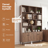 Bookshelf with 4 Doors and 2 Anti-Tipping Kits for Home Office