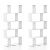 5-Tier Bookshelf with Anti-Toppling Device for Living Room Home Office