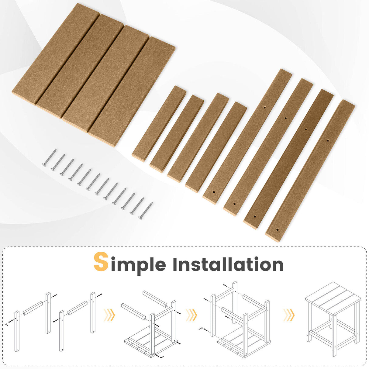 14 Inch Square Weather-Resistant Adirondack Side Table