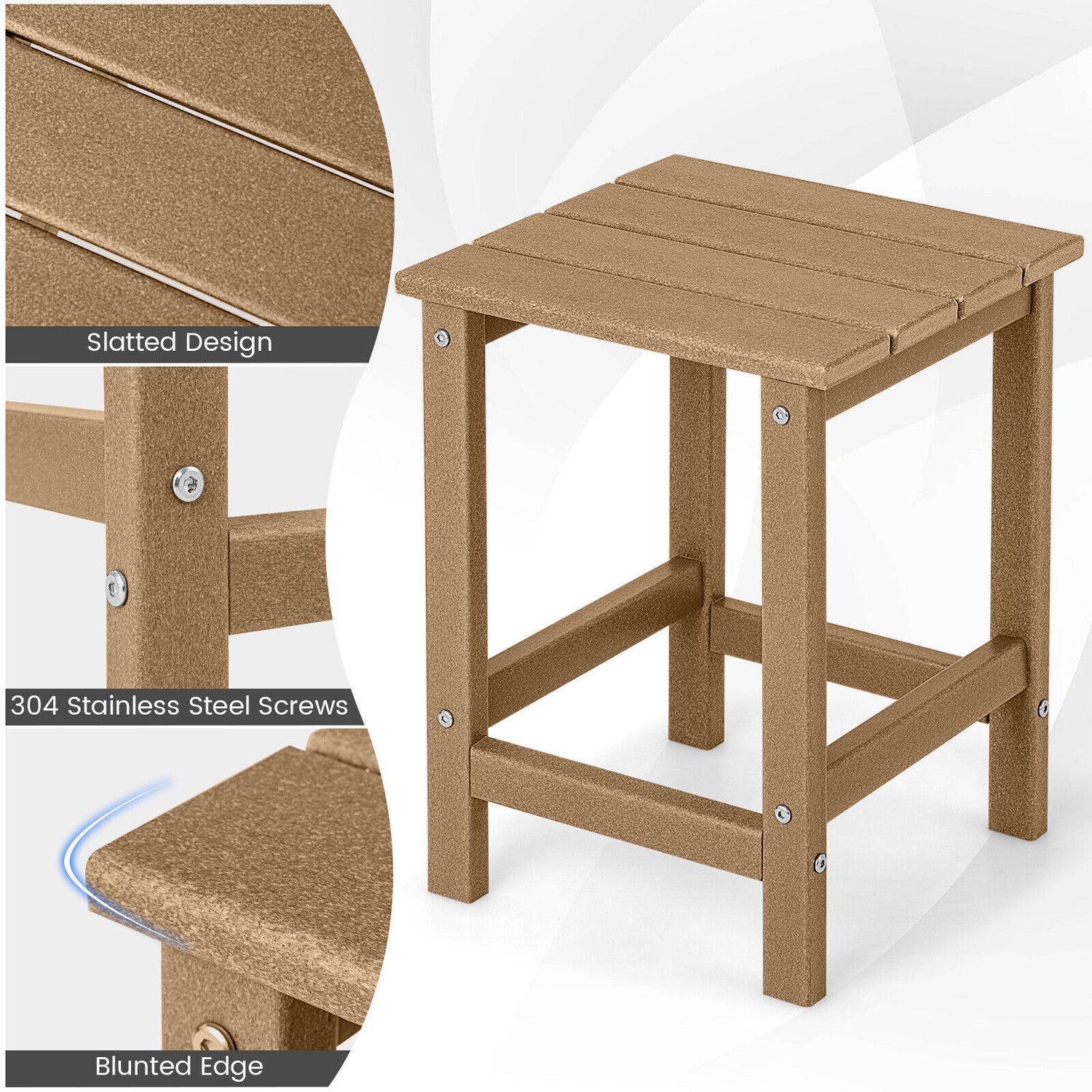 14 Inch Square Weather-Resistant Adirondack Side Table