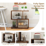 24 Inch 3-Tier Geometric Bookshelf with Thick Foot Pads