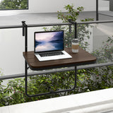Folding Hanging Table with 3-Level Adjustable Height for Patio Balcony