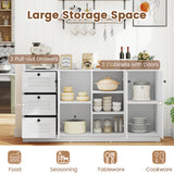 Buffet Cabinet with Storage Modern Sideboard Cabinet with 3 Doors-White