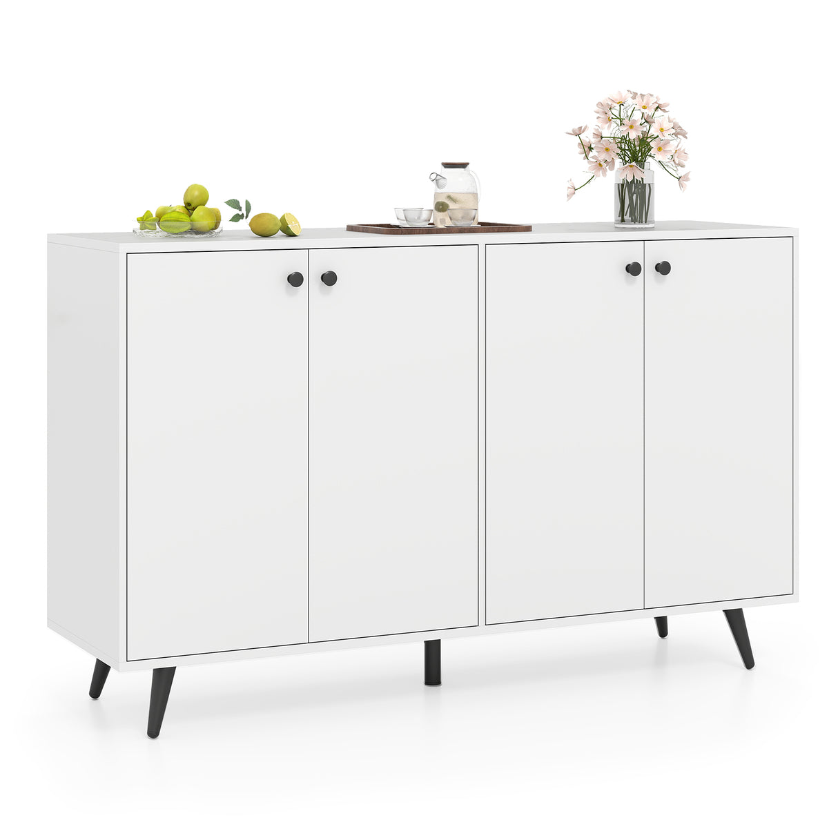 Buffet Sideboard Mid Century Modern Storage Cabinet with Adjustable Shelves