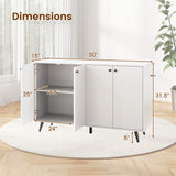 Buffet Sideboard Mid Century Modern Storage Cabinet with Adjustable Shelves
