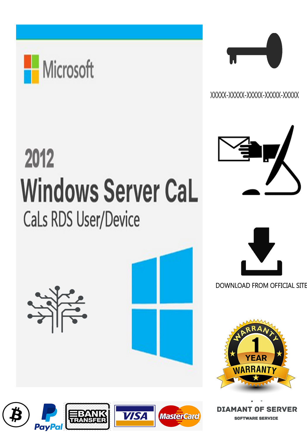 Cals Windows Server 2012 Genuine Retail Serial Key
