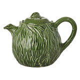 Ceramic Teapot with Embossed Kale Design - Hand Painted - 1,6L / 54.1 oz